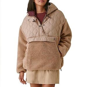 Bass Pro Shops Pullover Teddy Hooded Fleece Jacket 1/4 Zip Tan Size Medium NWT